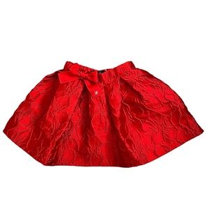 Carolina Herrera Red Textured Kids Skirt